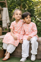Peach Palm Boys Kurta Set