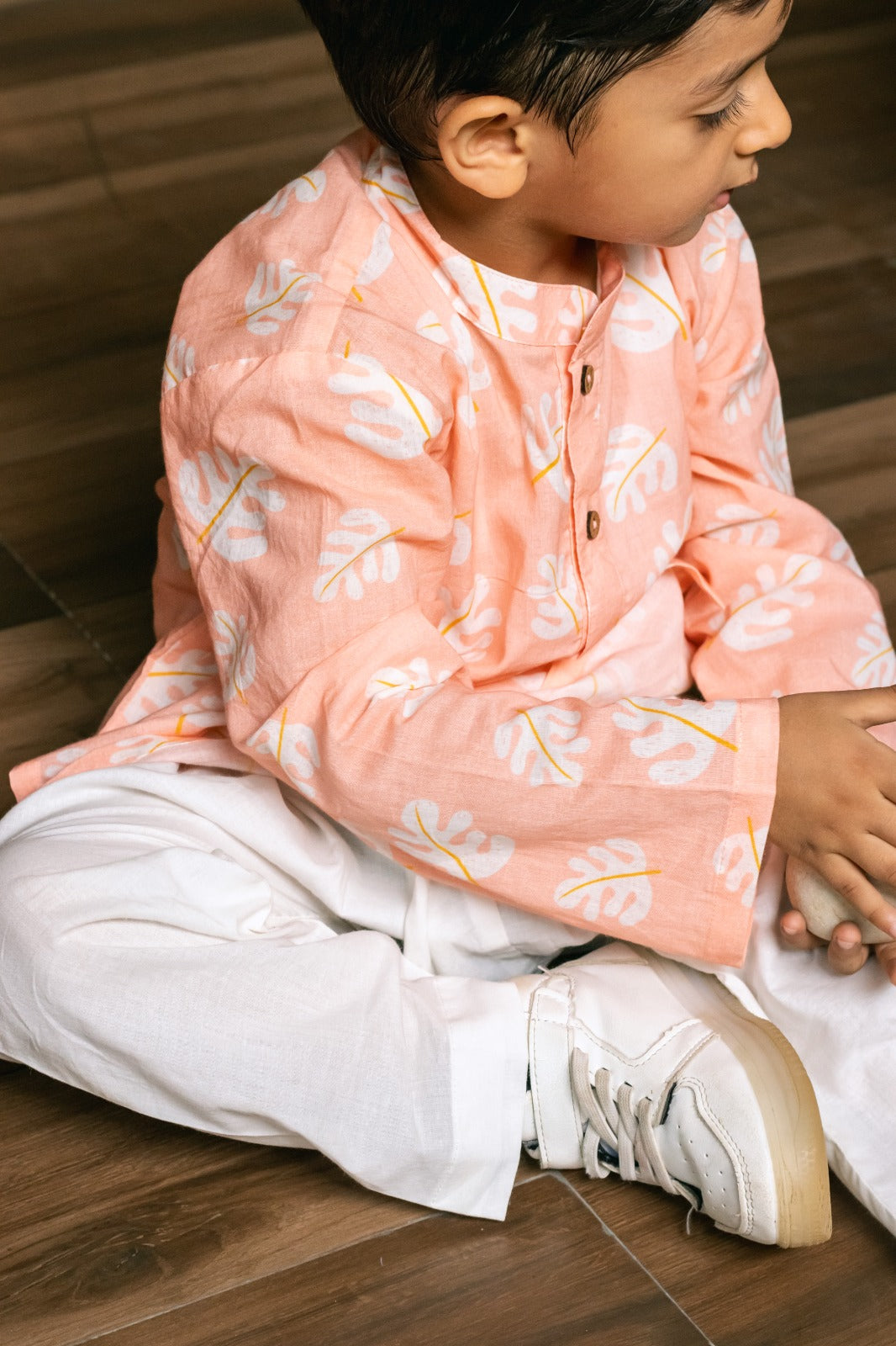 Peach Palm Boys Kurta Set